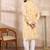 Men yellow silk blend abstract printed straight kurta