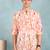 Men white cotton batik printed straight short kurta