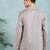 Men beige cotton geometric printed straight short kurta