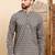 Mens grey cotton ethnic motifs printed ethnic straight short kurta