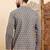 Mens grey cotton ethnic motifs printed ethnic straight short kurta