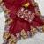 Red Color jari Thread Embroidery work Satin Silk Saree