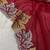 Red Color jari Thread Embroidery work Satin Silk Saree