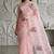 Pink Color Thread Embroidery Work Crystel Organza Saree