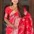 Red Color  Zari & Meenakari Weawing Border Work  Banarasi Silk Saree 