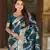 Teal Color  Zari & Meenakari Weawing Border Work  Banarasi Silk Saree 