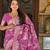 Plum Color  Zari & Meenakari Weawing Border Work  Banarasi Silk Saree 