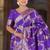 Purple Color  Zari & Meenakari Weawing Border Work  Banarasi Silk Saree 