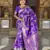 Purple Color  Zari & Meenakari Weawing Border Work  Banarasi Silk Saree 
