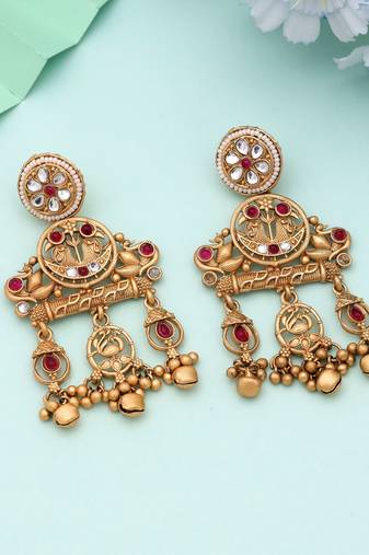 Rani color matte gold earrings