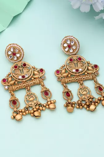 Rani color matte gold earrings