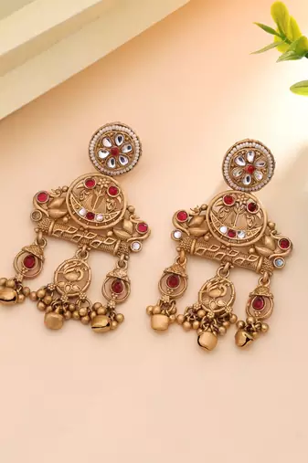 Rani color matte gold earrings
