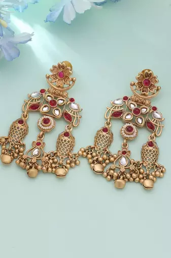 Rani color matte gold earrings