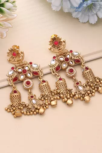 Rani color matte gold earrings