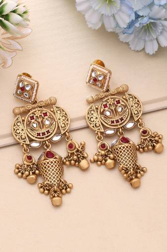 Rani color matte gold earrings