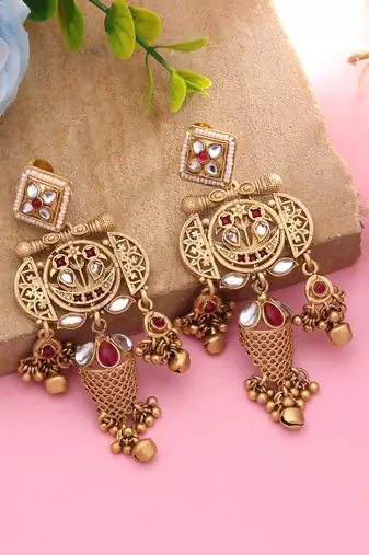 Rani color matte gold earrings