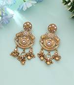 White color matte gold earrings