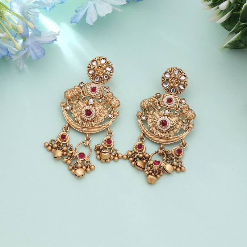 Rani color matte gold earrings