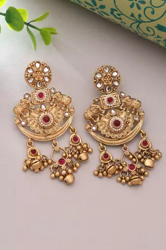 Rani color matte gold earrings