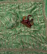 Green Color Beads and Sequence Embroidery Work space silk Saree 