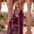 Wine faux georgette readymade sharara salwar suit- Full Stitched free size