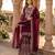 Wine faux georgette readymade sharara salwar suit- Full Stitched free size