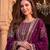 Wine faux georgette readymade sharara salwar suit- Full Stitched free size
