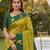 Olive Color Zari Weawing Border Work Silk Saree 