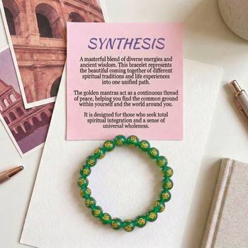 Green color om mani stone bracelet 2