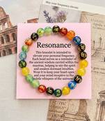 Multi color om mani padme hum stone bracelet