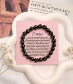 Black color om mani padme hum stone bracelet