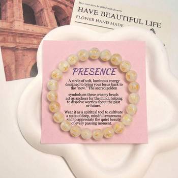 Rose white color om mani padme hum stone bracelet 1