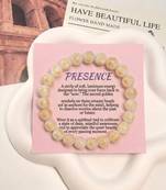 Rose white color om mani padme hum stone bracelet