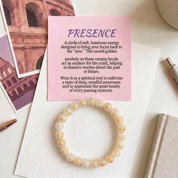 Rose white color om mani padme hum stone bracelet 2