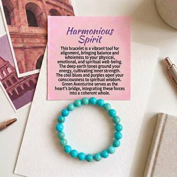 Turquoise blue color communication and good luck natural stone bracelet 1