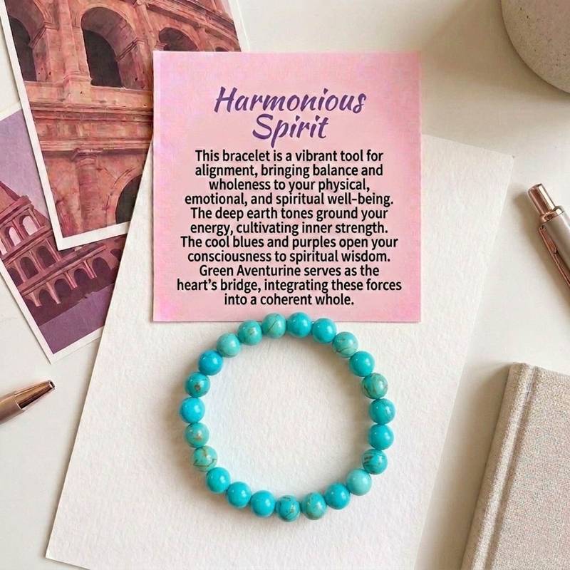 Turquoise blue color communication and good luck natural stone bracelet