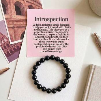 Black color obsidian natural stone bracelet 1