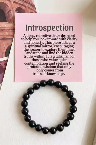 Black color obsidian natural stone bracelet