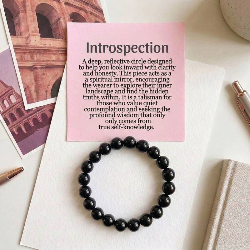 Black color obsidian natural stone bracelet