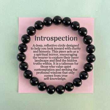 Black color obsidian natural stone bracelet 2