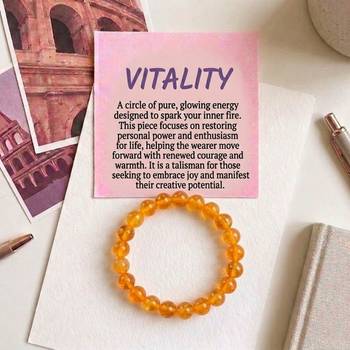 Mustard yellow color citrine natural stone bracelet 1