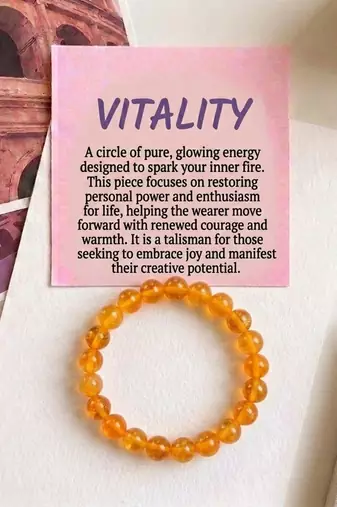 Mustard yellow color citrine natural stone bracelet