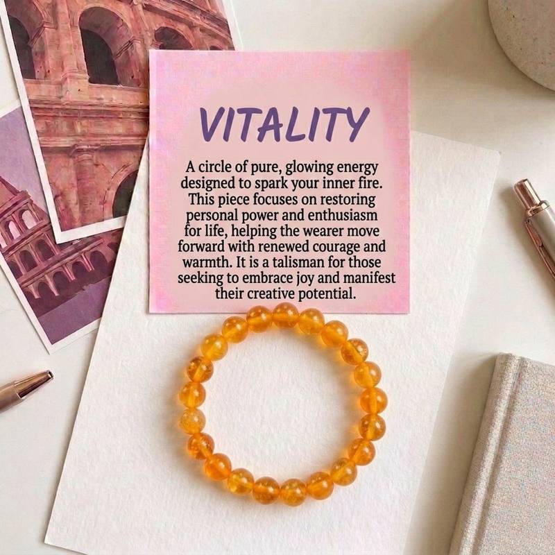 Mustard yellow color citrine natural stone bracelet