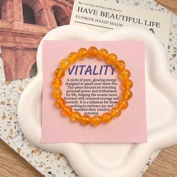 Mustard yellow color citrine natural stone bracelet 2