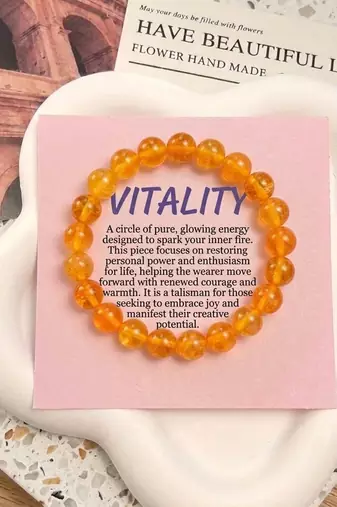Mustard yellow color citrine natural stone bracelet
