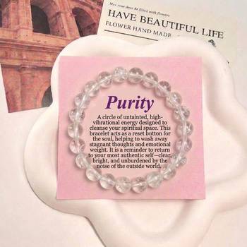 White color clear quartz natural stone bracelet 1