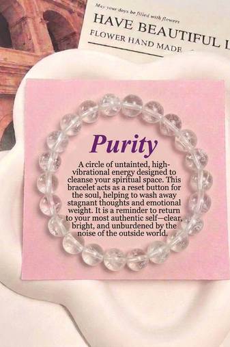 White color clear quartz natural stone bracelet