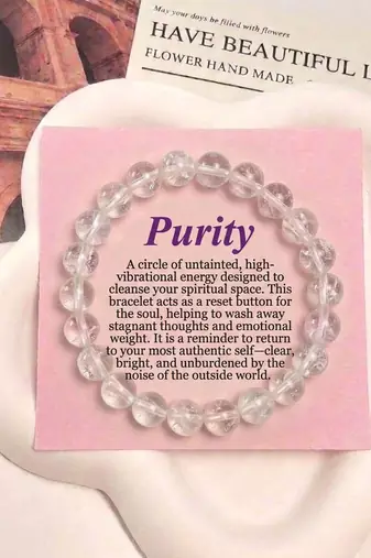 White color clear quartz natural stone bracelet