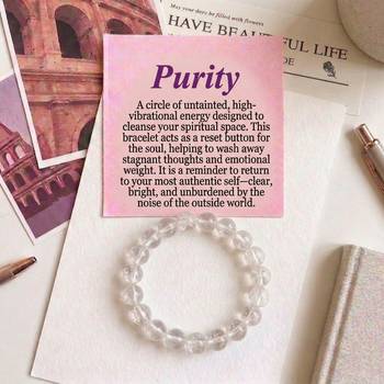 White color clear quartz natural stone bracelet 2