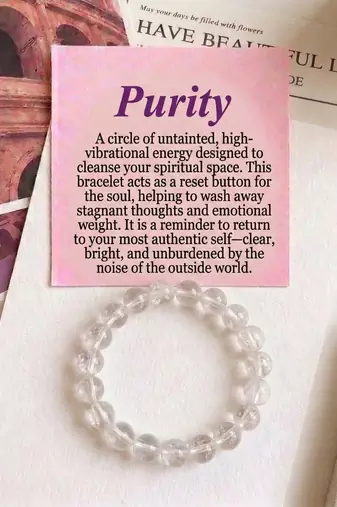 White color clear quartz natural stone bracelet